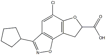 5-Chloro-7,8-dihydro-3-cyclopentylfuro[2,3-g][1,2]benzisoxazole-7-carboxylic acid 结构式