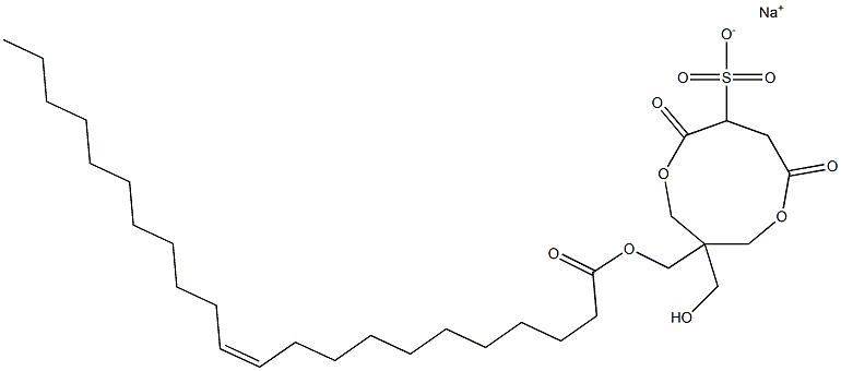 1-[[[(Z)-1-Oxo-11-docosen-1-yl]oxy]methyl]-1-(hydroxymethyl)-4,7-dioxo-3,8-dioxacyclononane-6-sulfonic acid sodium salt 结构式