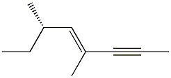 (4E,6S)-4,6-Dimethyl-4-octen-2-yne 结构式