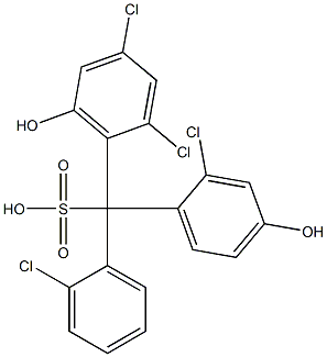 (2-Chlorophenyl)(2-chloro-4-hydroxyphenyl)(2,4-dichloro-6-hydroxyphenyl)methanesulfonic acid 结构式