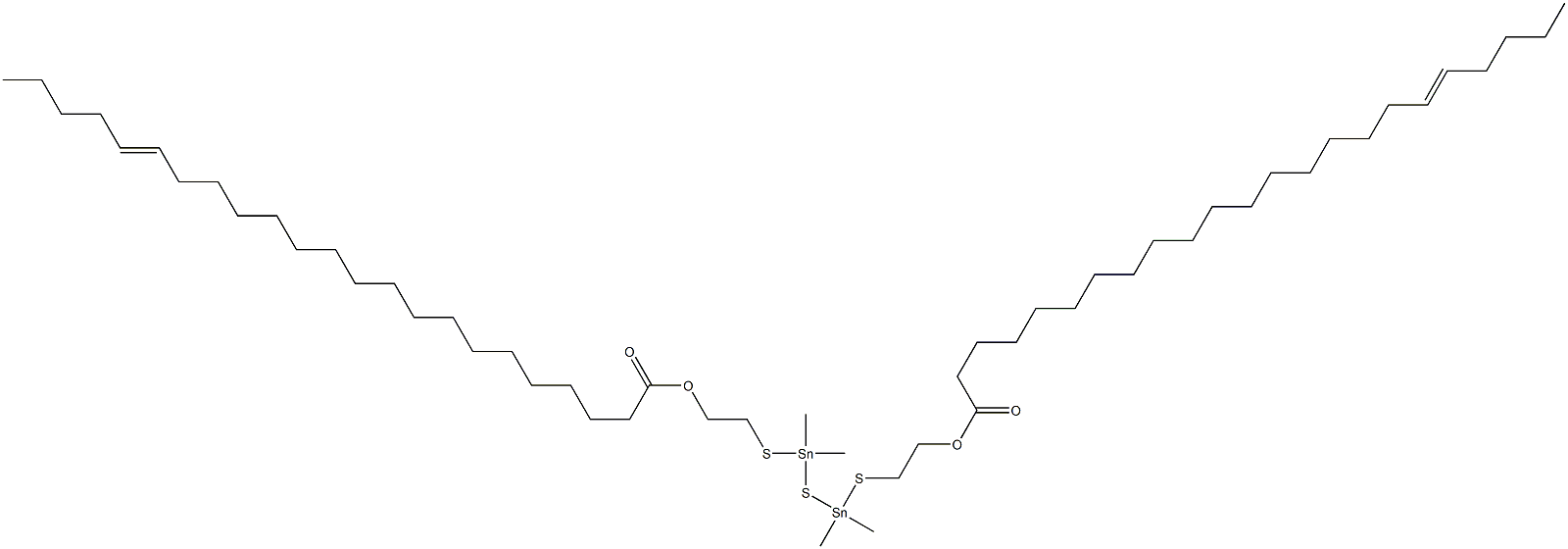 Bis[dimethyl[[2-(17-docosenylcarbonyloxy)ethyl]thio]stannyl] sulfide 结构式