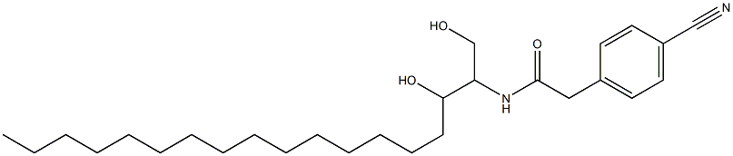 N-[2-Hydroxy-1-(hydroxymethyl)heptadecyl]-4-cyanobenzeneacetamide 结构式