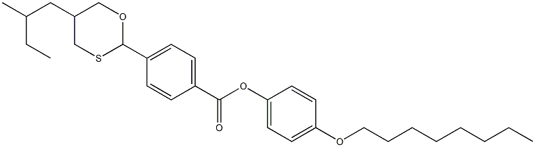 (+)-4-[5-(2-Methylbutyl)-1,3-oxathian-2-yl]benzoic acid 4-octyloxyphenyl ester 结构式