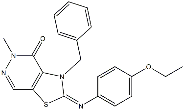 2-(4-Ethoxyphenylimino)-3-benzyl-5-methylthiazolo[4,5-d]pyridazin-4(5H)-one 结构式