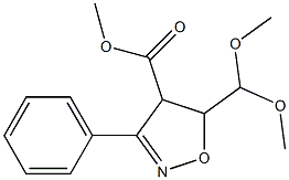 4,5-Dihydro-3-phenyl-5-(dimethoxymethyl)isoxazole-4-carboxylic acid methyl ester 结构式