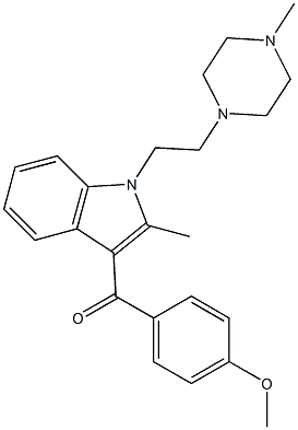 1-[2-(4-Methyl-1-piperazinyl)ethyl]-3-(4-methoxybenzoyl)-2-methyl-1H-indole 结构式