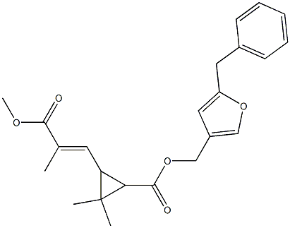 (+)-2,2-Dimethyl-3-[(E)-2-methoxycarbonyl-1-propenyl]cyclopropanecarboxylic acid (5-benzyl-3-furyl)methyl ester 结构式