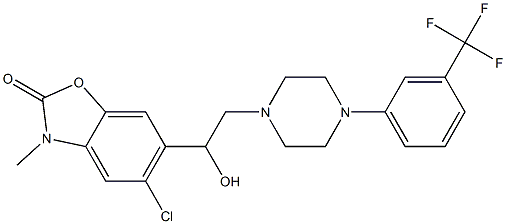 5-Chloro-3-methyl-6-[2-[4-[3-(trifluoromethyl)phenyl]piperazin-1-yl]-1-hydroxyethyl]benzoxazol-2(3H)-one 结构式