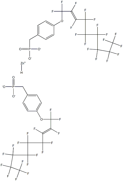 Bis[4-(heptadecafluoro-2-nonenyloxy)benzylphosphonic acid hydrogen]zinc salt 结构式