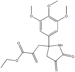 2-[[[5-(3,4,5-Trimethoxyphenyl)-2-oxo-3-methylenepyrrolidin]-5-yl]methyl]propenoic acid ethyl ester 结构式