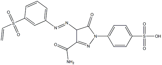 4-[3-Carbamoyl-5-oxo-4-(m-vinylsulfonylphenylazo)-2-pyrazolin-1-yl]benzenesulfonic acid 结构式