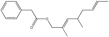 Phenylacetic acid 2,4-dimethyl-2,6-octadienyl ester 结构式