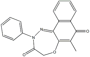 6-Methyl-2,4-dihydro-2-phenylnaphth[2,1-b][1,4,5]oxadiazepine-3,7-dione 结构式