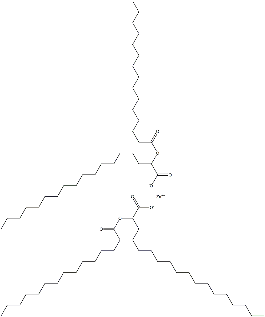 Bis(2-pentadecanoyloxyoctadecanoic acid)zinc salt 结构式