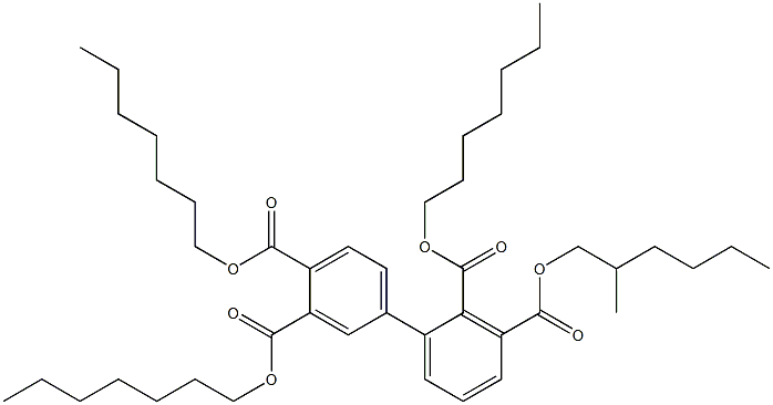 1,1'-Biphenyl-2,3,3',4'-tetracarboxylic acid 2,3',4'-triheptyl 3-(2-methylhexyl) ester 结构式
