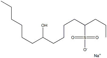 9-Hydroxypentadecane-4-sulfonic acid sodium salt 结构式