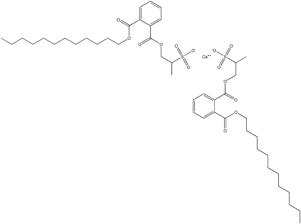 Bis[1-[(2-dodecyloxycarbonylphenyl)carbonyloxy]propane-2-sulfonic acid]calcium salt 结构式