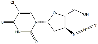 5-Chloro-3'-azido-2',3'-dideoxyuridine 结构式