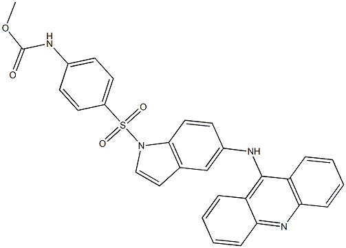 N-[4-[[5-[(Acridin-9-yl)amino]-1H-indol-1-yl]sulfonyl]phenyl]carbamic acid methyl ester 结构式