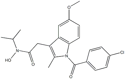 [1-(4-Chlorobenzoyl)-2-methyl-5-methoxy-1H-indol-3-yl]-N-isopropylacetohydroxamic acid 结构式