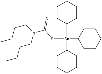 Dibutyldithiocarbamic acid tricyclohexylstannyl ester 结构式