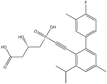 (3S)-3-Hydroxy-4-[hydroxy[[2-(4-fluoro-3-methylphenyl)-6-isopropyl-4-methylphenyl]ethynyl]phosphinyl]butyric acid 结构式