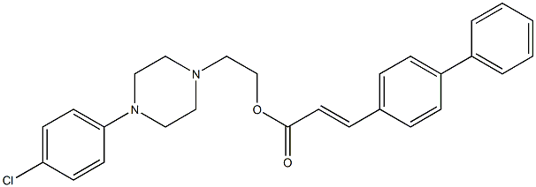 4-Biphenylacrylic acid 2-[4-(p-chlorophenyl)-1-piperazinyl]ethyl ester 结构式