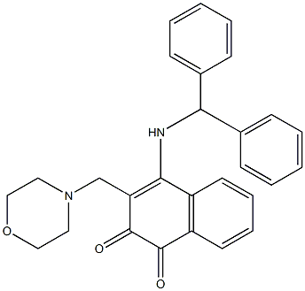 4-[(Diphenylmethyl)amino]-3-[(morpholino)methyl]naphthalene-1,2-dione 结构式