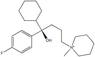 1-[(R)-4-Hydroxy-4-cyclohexyl-4-(4-fluorophenyl)butyl]-1-methylpiperidinium 结构式