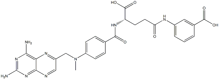 (S)-2-[4-[N-(2,4-Diaminopteridin-6-ylmethyl)(methyl)amino]benzoylamino]-5-(3-carboxyphenylamino)-5-oxovaleric acid 结构式