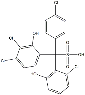 (4-Chlorophenyl)(2-chloro-6-hydroxyphenyl)(3,4-dichloro-2-hydroxyphenyl)methanesulfonic acid 结构式