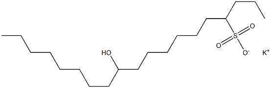 11-Hydroxynonadecane-4-sulfonic acid potassium salt 结构式