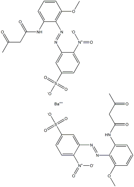 Bis[3-[2-(1,3-dioxobutylamino)-6-methoxyphenylazo]-4-nitrobenzenesulfonic acid]barium salt 结构式