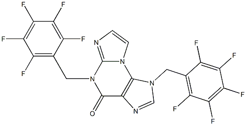 1,5-Bis(2,3,4,5,6-pentafluorobenzyl)-1H-imidazo[2,1-b]purin-4(5H)-one 结构式