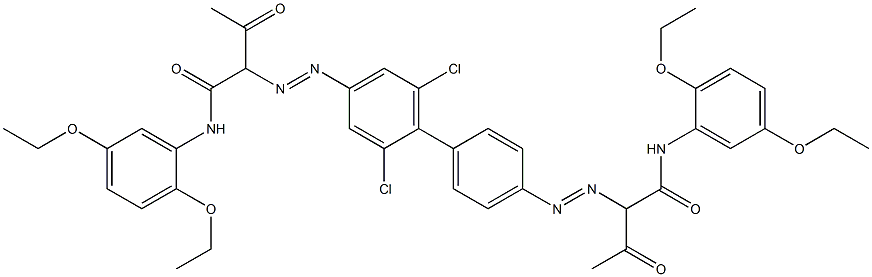 4,4'-Bis[[1-(2,5-diethoxyphenylamino)-1,3-dioxobutan-2-yl]azo]-2,6-dichloro-1,1'-biphenyl 结构式