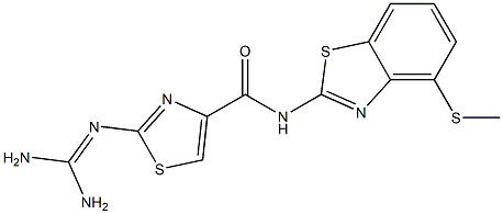 2-(Diaminomethyleneamino)-N-(4-methylthio-2-benzothiazolyl)thiazole-4-carboxamide 结构式