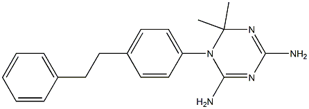 1-[4-(2-Phenylethyl)phenyl]-2,2-dimethyl-4,6-diamino-1,2-dihydro-1,3,5-triazine 结构式