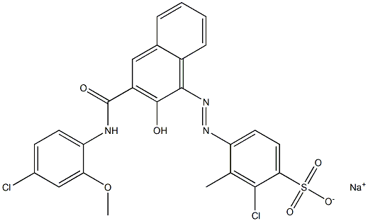 2-Chloro-3-methyl-4-[[3-[[(4-chloro-2-methoxyphenyl)amino]carbonyl]-2-hydroxy-1-naphtyl]azo]benzenesulfonic acid sodium salt 结构式