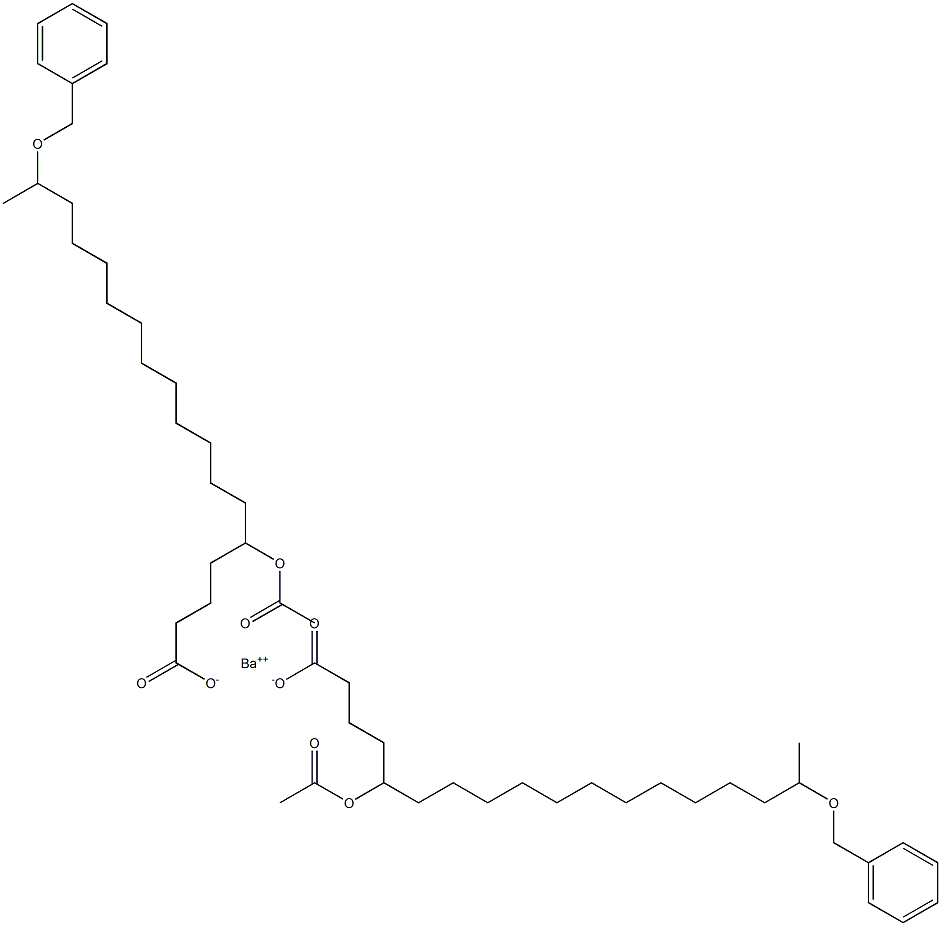 Bis(17-benzyloxy-5-acetyloxystearic acid)barium salt 结构式