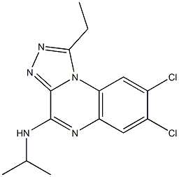 4-Isopropylamino-1-ethyl-7,8-dichloro[1,2,4]triazolo[4,3-a]quinoxaline 结构式