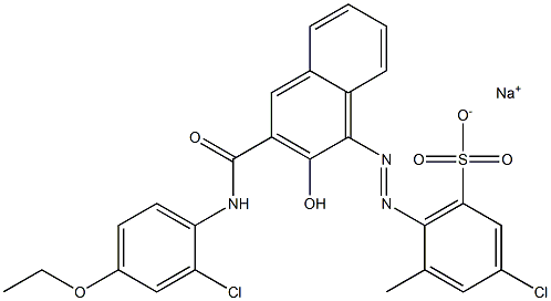 3-Chloro-5-methyl-6-[[3-[[(2-chloro-4-ethoxyphenyl)amino]carbonyl]-2-hydroxy-1-naphtyl]azo]benzenesulfonic acid sodium salt 结构式