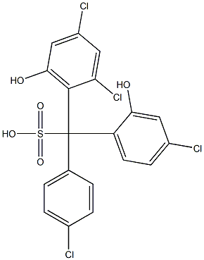 (4-Chlorophenyl)(4-chloro-2-hydroxyphenyl)(2,4-dichloro-6-hydroxyphenyl)methanesulfonic acid 结构式