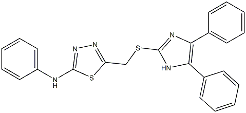 5-[[(4,5-Diphenyl-1H-imidazol-2-yl)thio]methyl]-2-(phenylamino)-1,3,4-thiadiazole 结构式