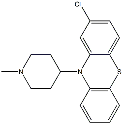 2-Chloro-10-(1-methyl-4-piperidinyl)-10H-phenothiazine 结构式