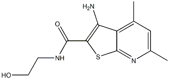 3-Amino-N-(2-hydroxyethyl)-4,6-dimethylthieno[2,3-b]pyridine-2-carboxamide 结构式