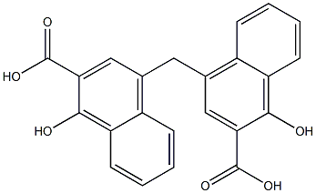 4,4'-Methylenebis(1-hydroxynaphthalene-2-carboxylic acid) 结构式