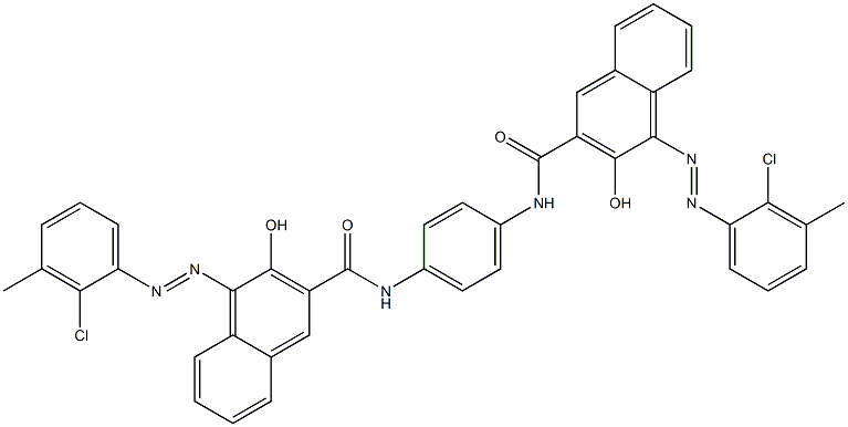 1,4-bis[1-(methylchlorophenylazo)-2-hydroxynaphthalene-3-carbonylamino]benzene 结构式