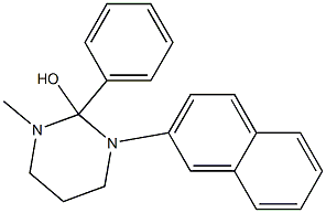Hexahydro-1-methyl-2-phenyl-3-(2-naphtyl)pyrimidin-2-ol 结构式