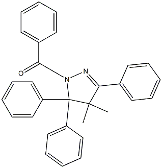 4,5-Dihydro-4,4-dimethyl-3,5,5-triphenyl-1-benzoyl-1H-pyrazole 结构式