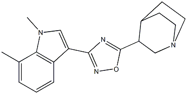 3-[5-(1-Azabicyclo[2.2.2]octan-3-yl)-1,2,4-oxadiazol-3-yl]-1,7-dimethyl-1H-indole 结构式